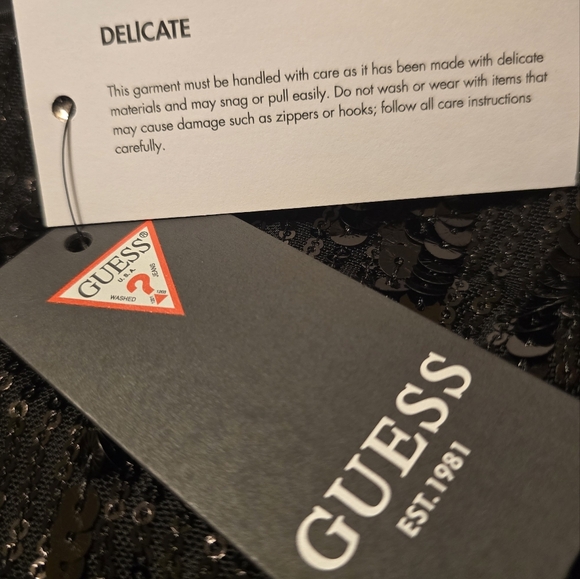 GUESS Tessa Long Sleeve Sequin Cut Out Dress Size 4 - Picture 10 of 10